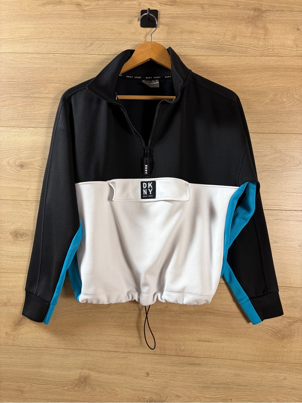 DKNY Women's Colorblock Zip Pullover Track Jacket Small